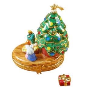 Christmas Trees-Limoges Box Boutique Porcelain Gifts Hand-Painted