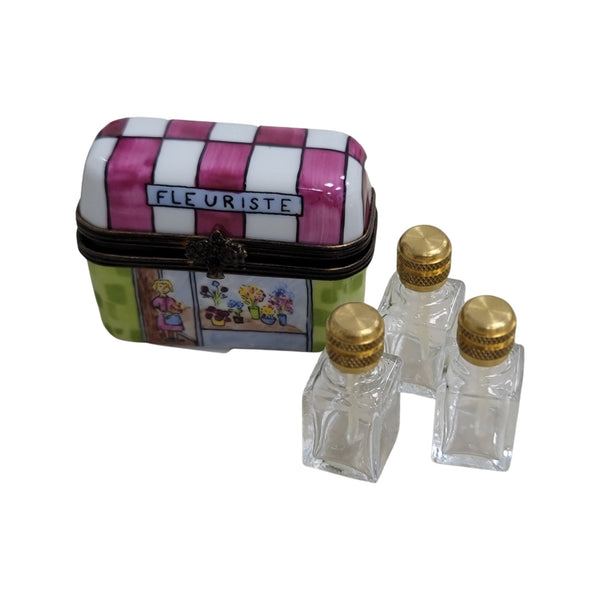 3 Perfume Fleurist Porcelain Limoges Trinket Box