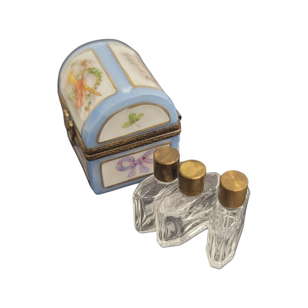 3 Perfume Music Violin Porcelain Limoges Trinket Box