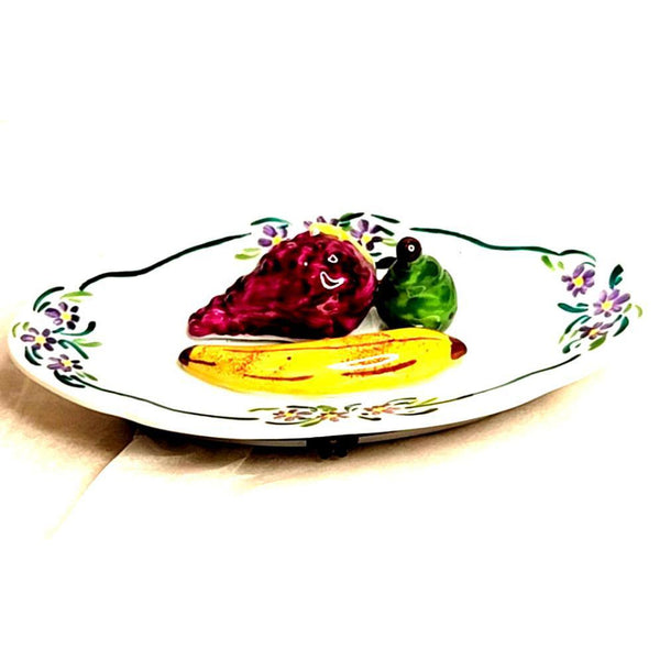 3 Pieces Fruit on Plate platter