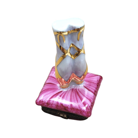 Ballerina Slippers Porcelain Limoges Trinket Box