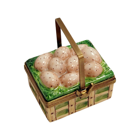 Basket w Eggs Porcelain Limoges Trinket Box