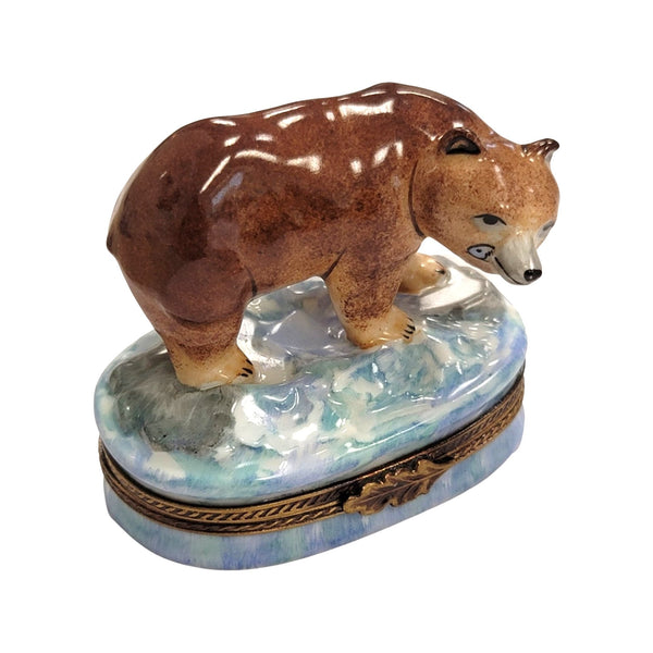 Brown Bear Porcelain Limoges Trinket Box