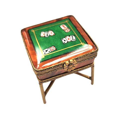Card Table Game Night Table Porcelain Limoges Trinket Box
