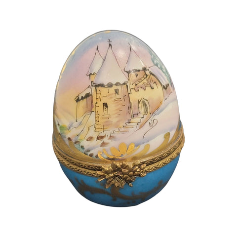 Castle Egg Porcelain Limoges Trinket Box