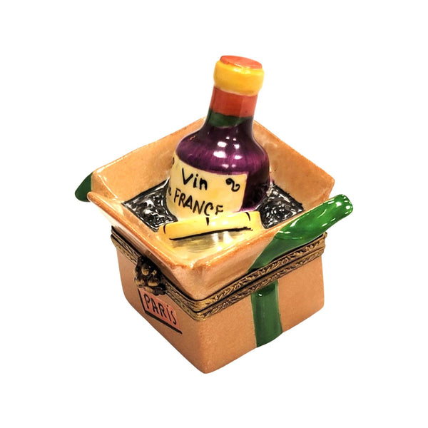 Cheese Wine Gift Basket Parcel Porcelain Limoges Trinket Box