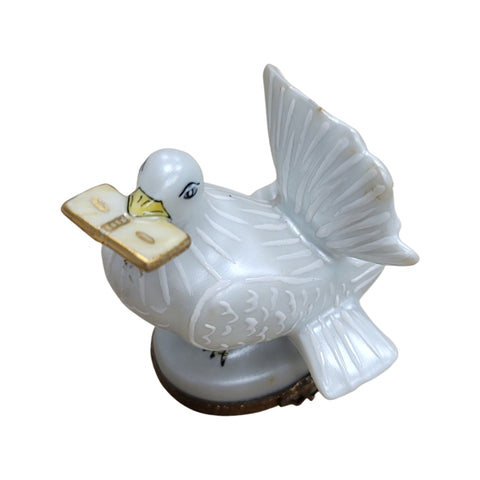 Doves w Letter Porcelain Limoges Trinket Box
