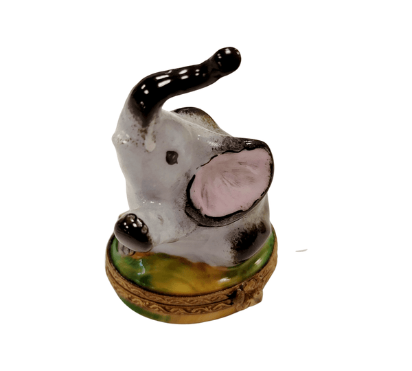 Elephant Wild Animal Porcelain Limoges Trinket Box