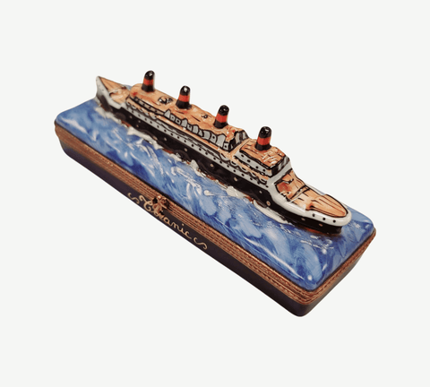 Floating Titanic 3.5" Porcelain Limoges Trinket Box