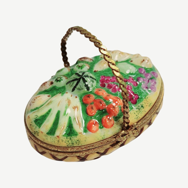 Fruit Basket Porcelain Limoges Trinket Box