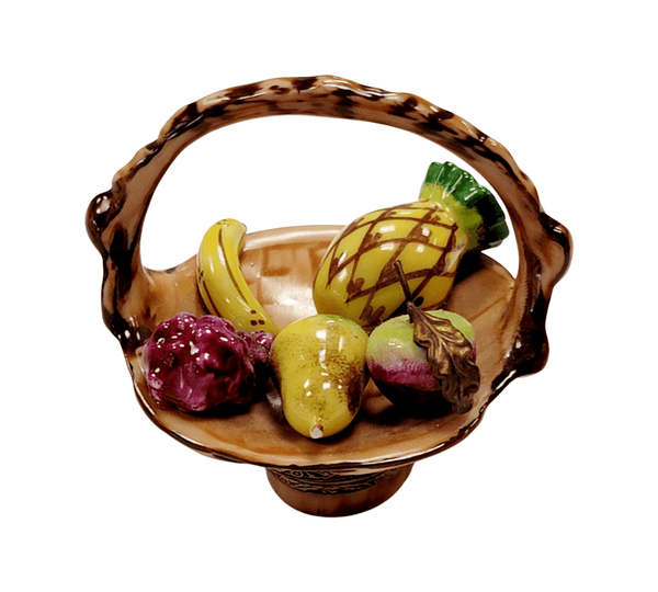 Fruit in Basket Rare Porcelain Limoges Trinket Box