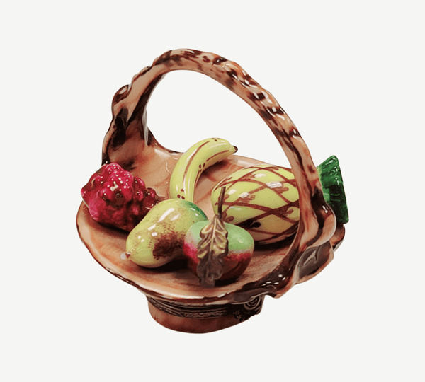 Fruit in Basket Rare Porcelain Limoges Trinket Box
