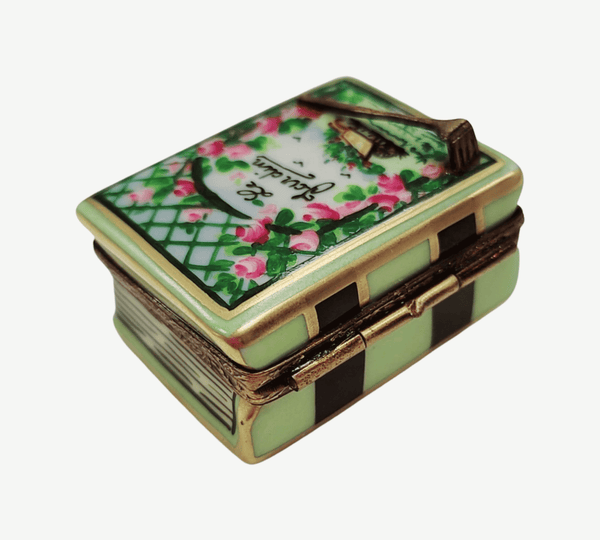 Gardening Book with Rake Porcelain Limoges Trinket Box