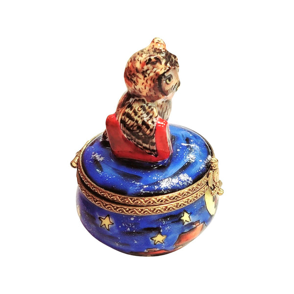 Halloween Owl Porcelain Limoges Trinket Box