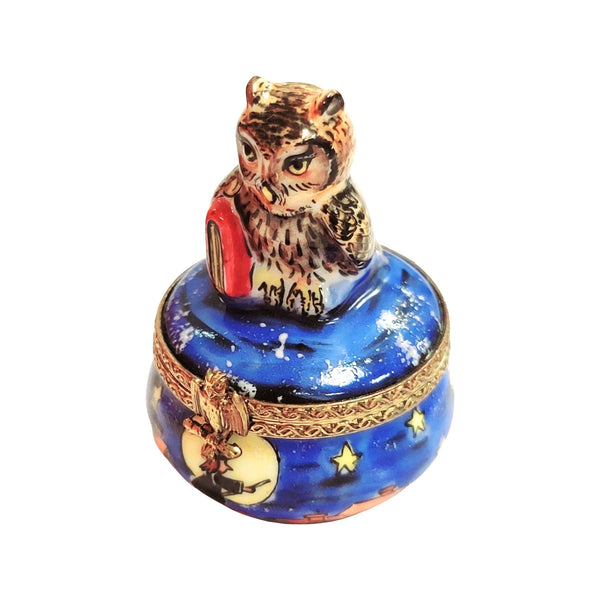 Halloween Owl Porcelain Limoges Trinket Box