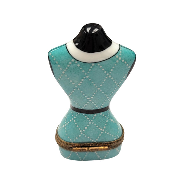 Mannequin Retro Clothing Dress Form Porcelain Limoges Trinket Box