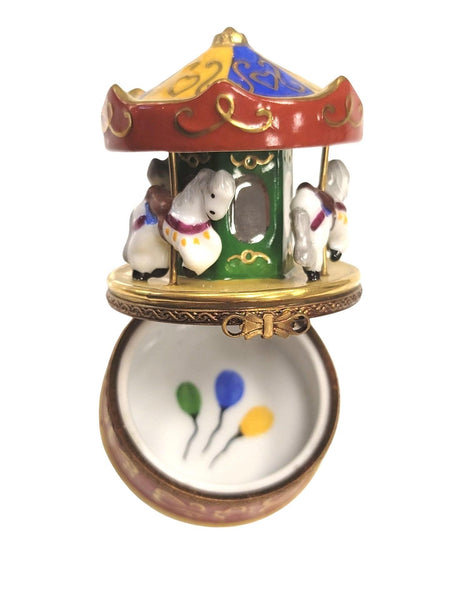 Merry Go Round Carousel Rare Porcelain Limoges Trinket Box