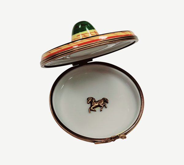 Mexican Sombero Porcelain Limoges Trinket Box