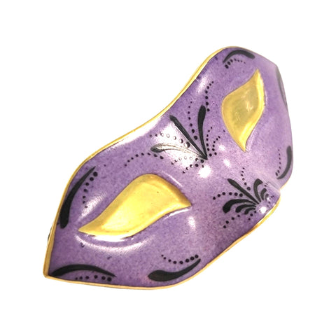 New Orleans purple Mask Porcelain Limoges Trinket Box