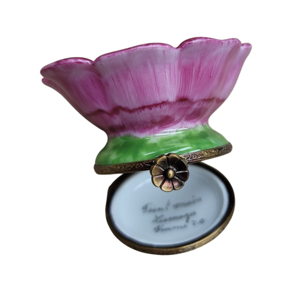 Open Flower Bud Porcelain Limoges Trinket Box