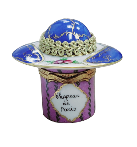 Paris Hat Fashion Porcelain Limoges Trinket Box