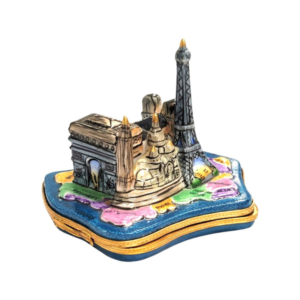 Paris Monuments Eiffel Tower Porcelain Limoges Trinket Box