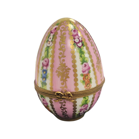 Pink Egg Porcelain Limoges Trinket Box