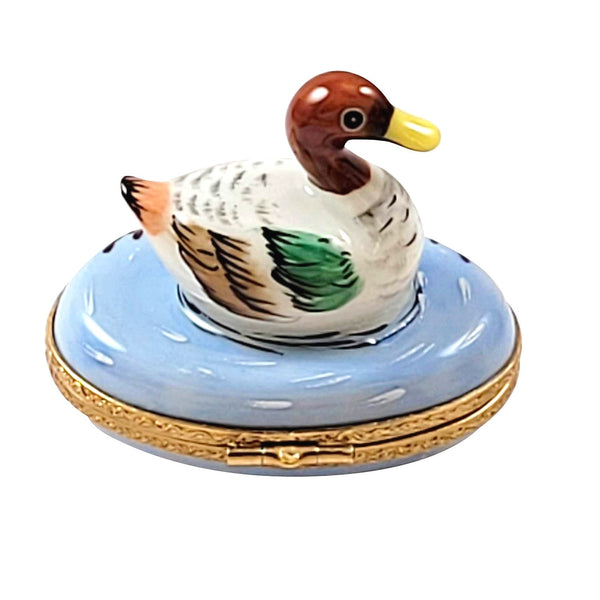 Mallard Duck Limoges Box Porcelain Figurine