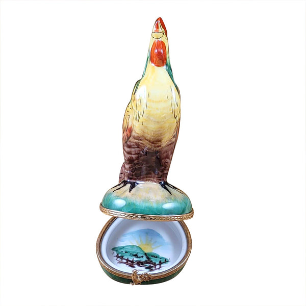 Tall Rooster Limoges Porcelain Box