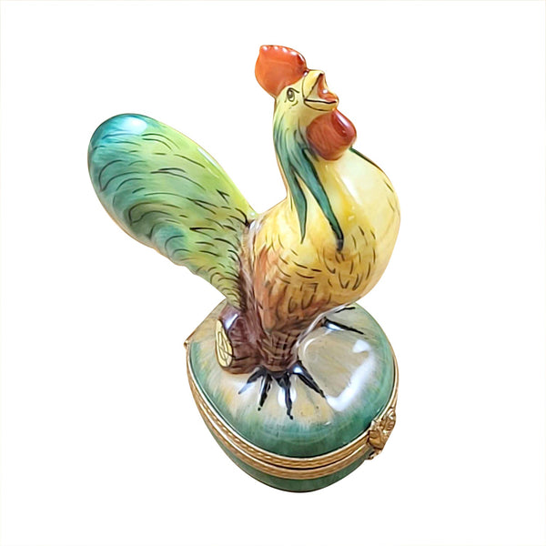 Tall Rooster Limoges Porcelain Box