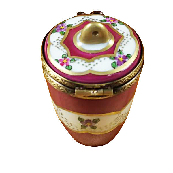 Burgundy Urn with Gold Handle Limoges Porcelain Box