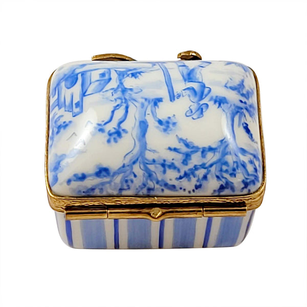 Blue Toile Box Limoges Porcelain Box