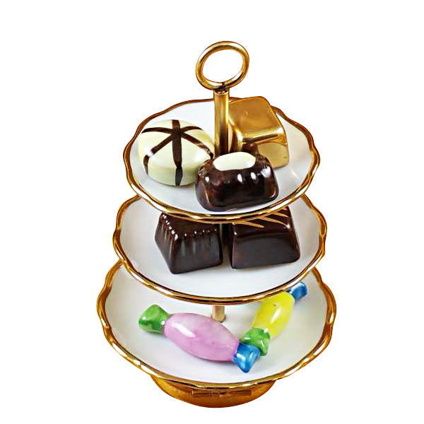 Sweet Tray with Nine Removable Candies Limoges Porcelain Box