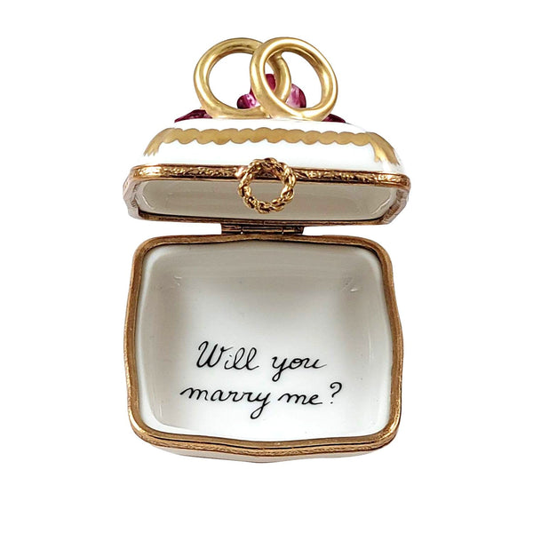 Will You Marry Me ? Limoges Box Porcelain Figurine Ring