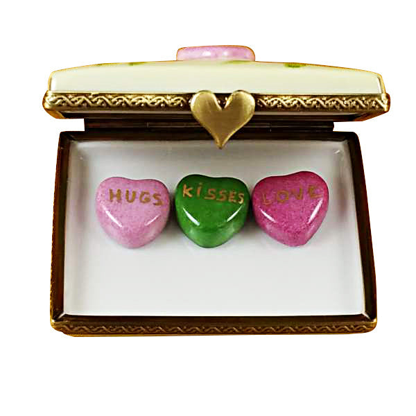 Envelope For You with Three Hearts Limoges Porcelain Box