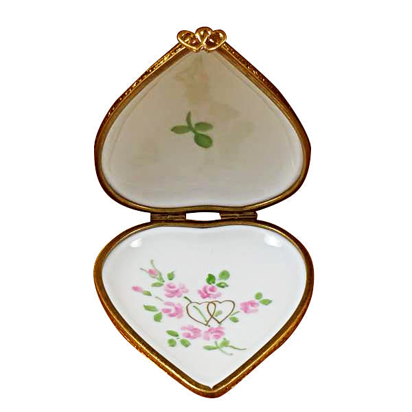 Heart with Wedding Couple Studio Collection Limoges Porcelain Box