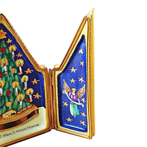 Triptych Christmas Tree Limoges Porcelain Box