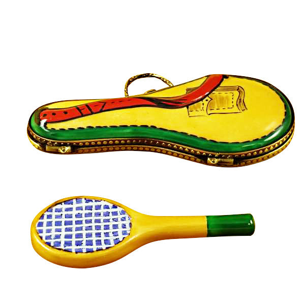 Tennis Racquet with Case Limoges Porcelain Box