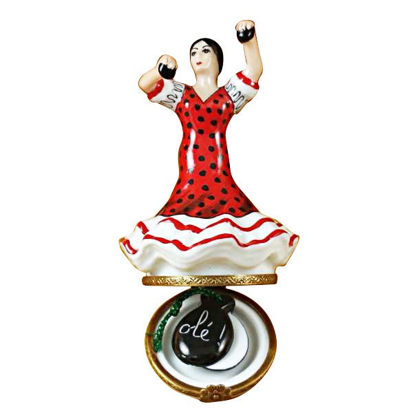 Spanish Flamenco Dancer Limoges Porcelain Box