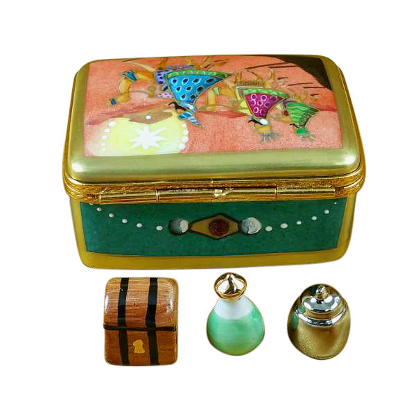 Rectangular Box with Wise Men on Camel Limoges Porcelain Box