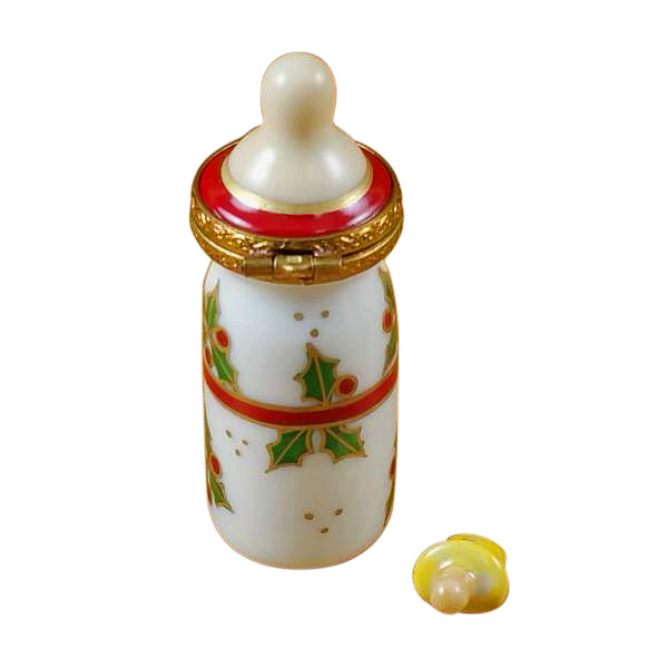 Baby Bottle My First Christmas Limoges Porcelain Box