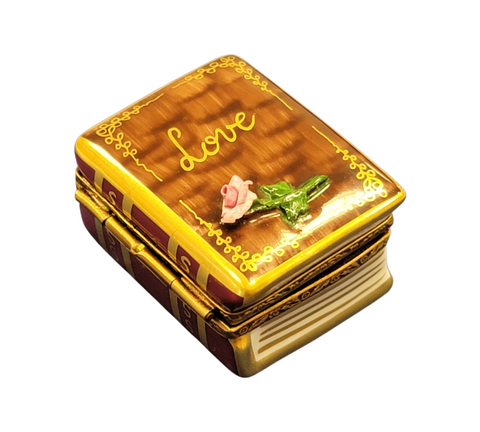 Rose on Love Book Porcelain Limoges Trinket Box