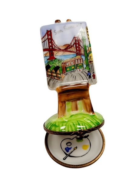San Francisco Easel Porcelain Limoges Trinket Box
