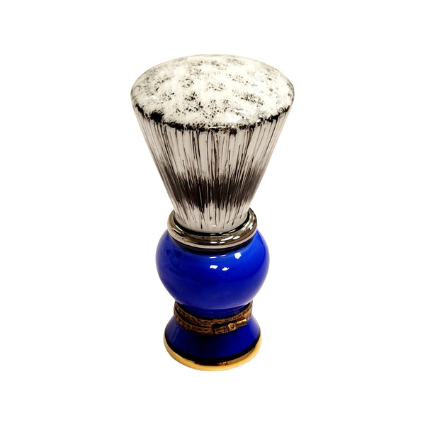 Shaving Brush Blue Porcelain Limoges Trinket Box