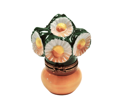Sunflowers in a Pot Porcelain Limoges Trinket Box