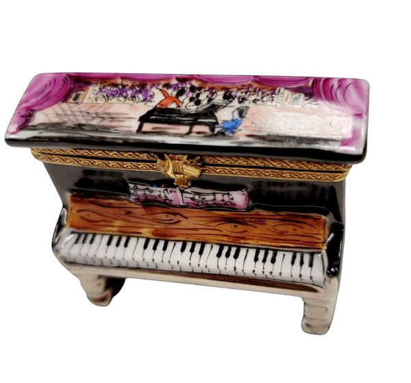 Upright Piano Choir Pianoist Porcelain Limoges Trinket Box