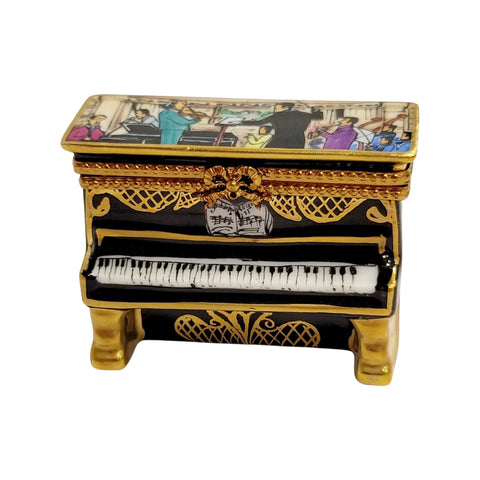 Upright Piano Symphany Orchestra Porcelain Limoges Trinket Box