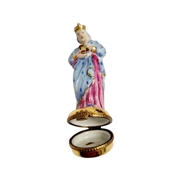 Wiseman 2 Nativity Gold Bottom Porcelain Limoges Trinket Box