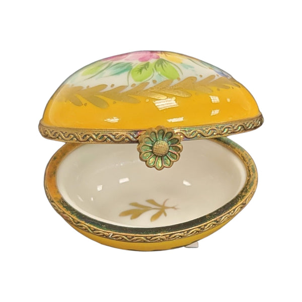 Yellow Egg Porcelain Limoges Trinket Box