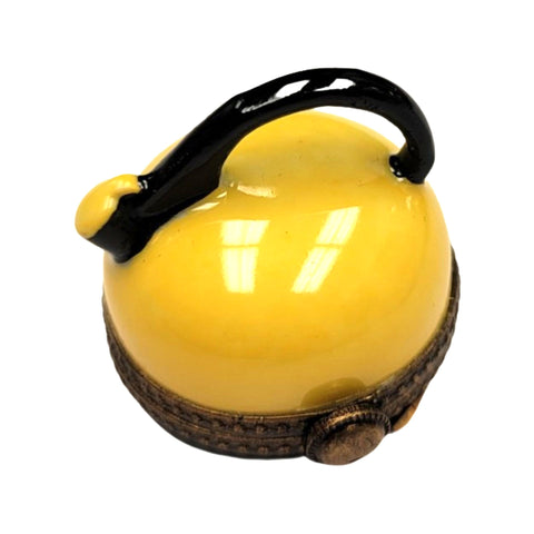 Yellow Tea Kettle Pot Porcelain Limoges Trinket Box